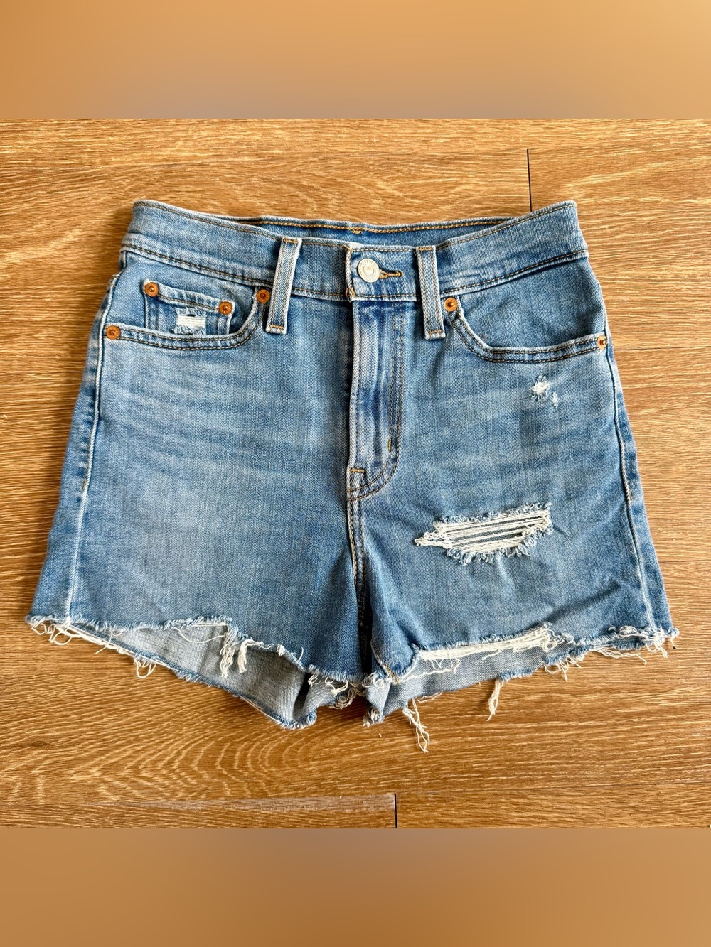 Levi’s High-Rise Distressed Shorts